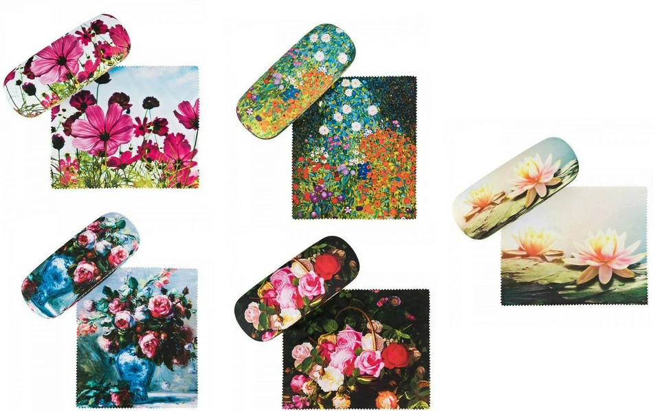Brillenetui Hartschalen-Etui Seerosen Rosen Bauerngarten Blumenwiese Klimt - Bild 1 von 1