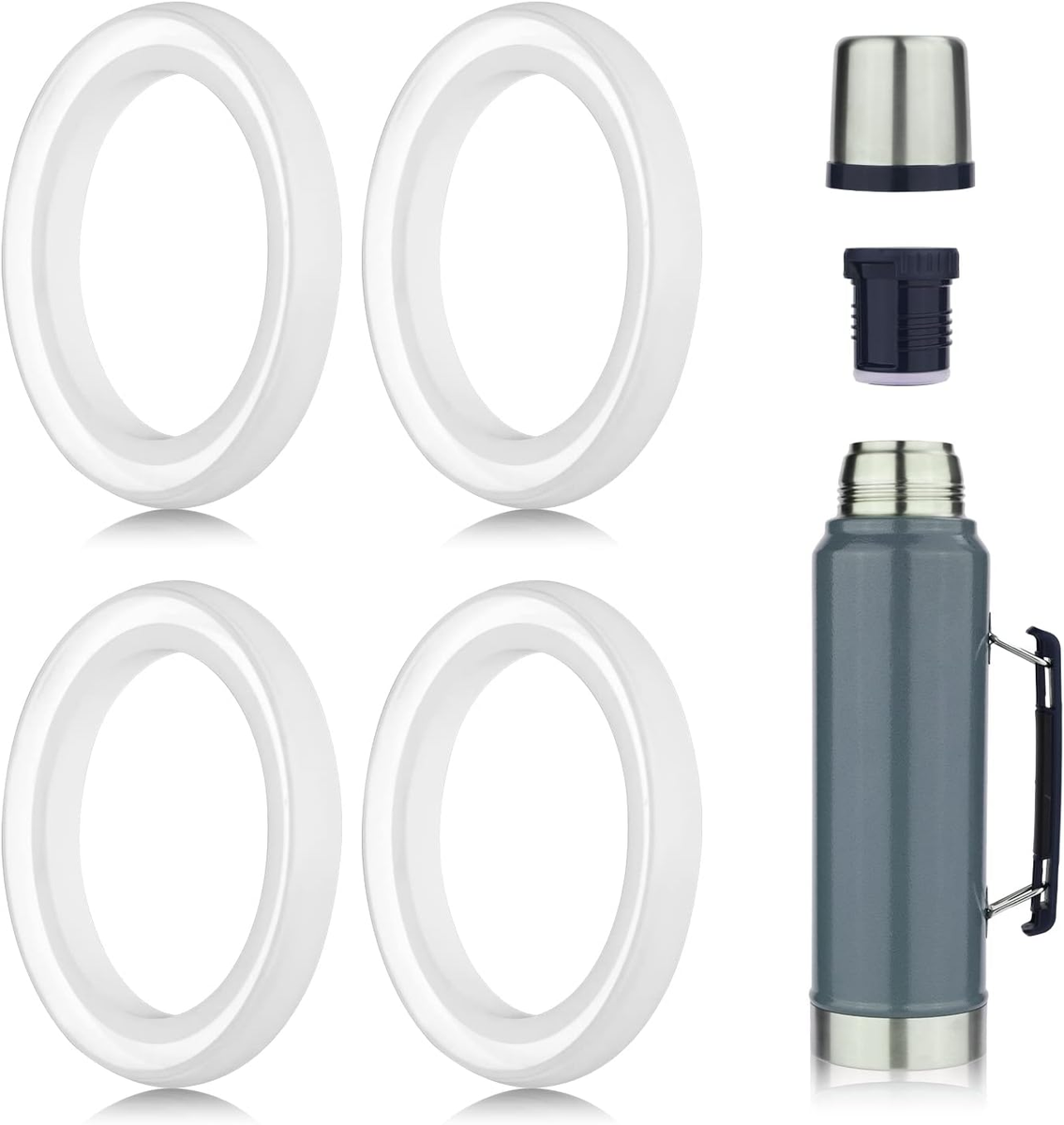 4Pcs Replacement Gaskets for Stanley Cup, Silicone Seal Ring for