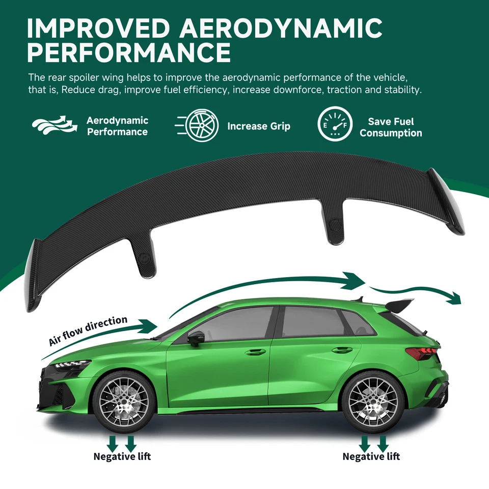 Para Renault Clio Sport Carbono 52"" Techo Trasero Maletero Ventana Alerón Trasero Foto 4 de 4