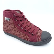 Baskets Tennis Chaussure Femme Sneakers - 36 - Montante Noir Rouge Molly Bracken
