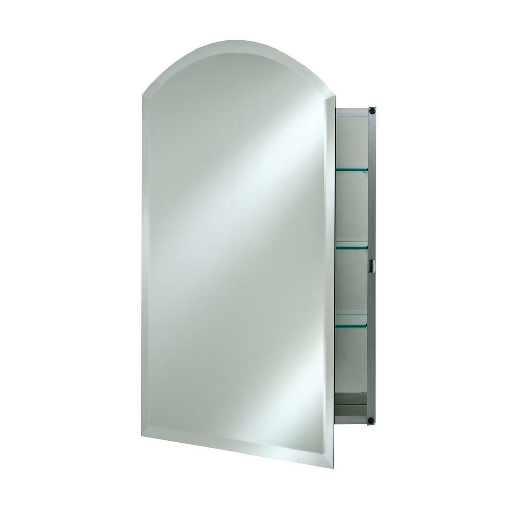 Medicine Cabinet 16 In X 25 In Recessed Bevel Edge Mirror Anodized Aluminum For Sale Online