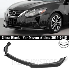For Nissan Altima 16-2018 V Style Glossy Black Front Bumper Lip Splitter Spoiler