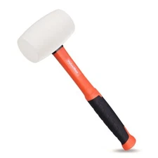 ValueMax 16oz Rubber Mallet Hammer Rubber Mallet for Flooring Tent Stakes White