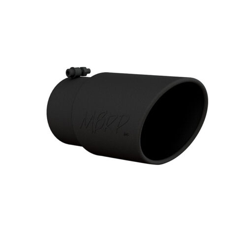 MBRP T5075BLK Universal Black Tip 6" O.D. Angled Rolled End 5" inlet 12" length