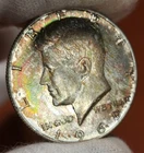 1969 D Kennedy Silver Half Dollar Rainbow Toned Uncirculated Coin #3