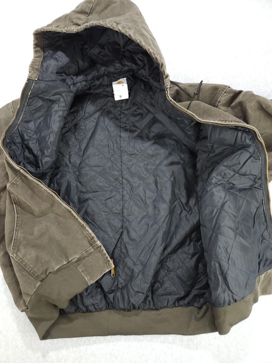 Vintage Carhartt hooded lined Duck Brown canvas J06 TMB Vintage Carhartt hooded lined Duck Brown canvas J06 TMB