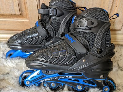 SCHWINN ABEC-5 Inline Skates BLUE ROLLER BLADES ADJUSTABLE up to Sz 7! 