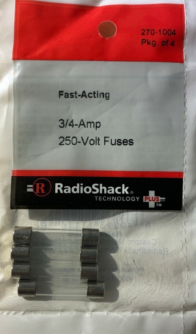 RadioShack Fast-Acting 3/4-Amp 250-Volt Fuses # 270-1004