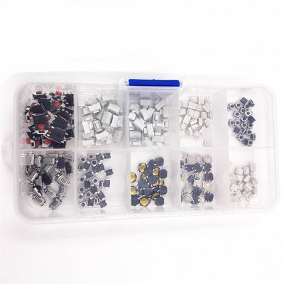 250pcs/lot 10 Types Tactile Push Button Switch Car Remote Key Button Microswitch