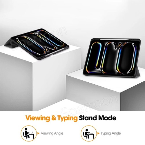 Case For iPad Air 13 / 11 & Pro 13 / 11 2024 PU Leather Cover with Pencil Holder - Picture 73 of 95