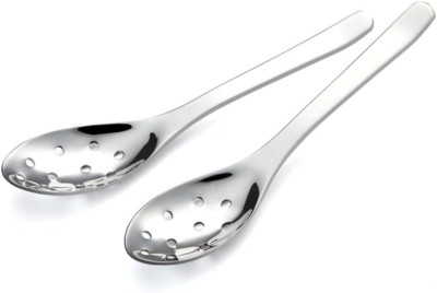 Small Slotted Spoons,Modern Stylish Thick Heavy-Weight Short Handle Stainless St