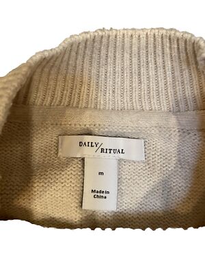 DAILY RITUAL Women's Crew Neck Sweater Boxy/Crop Size M