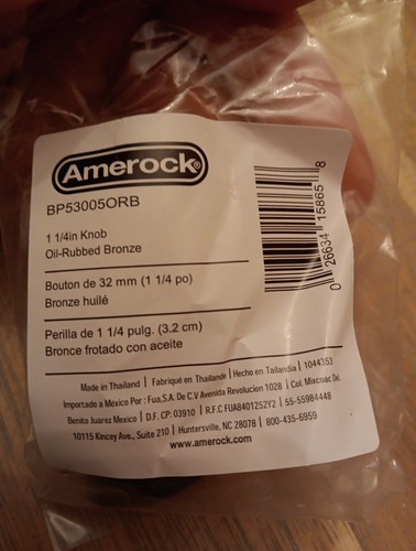 Amerock BP53005ORB Oil Rubbed Bronze Allison Cabinet Knob 1-1/4 in. - Picture 4 of 4