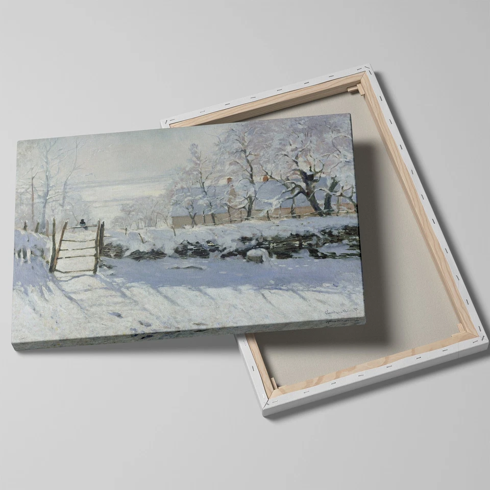The Magpie, Claude Monet, 1868, Famous Painting, Canvas Wrap Wall Art Print - Image 4 of 4