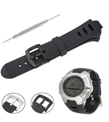 Watch Bands Compatible With Suunto Observer SR X6HRM Watch Silicone Strap/Black