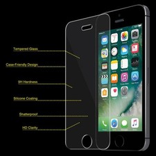 Premium Tempered Glass Screen Protector for Apple iPhone 5, 5S, SE, 5C, 6, 6 , 7