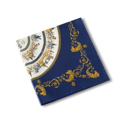 Royal Carriage Print Scarves Square Twill Silk Scarf Women Accessories 1pc Sets - Picture 6 of 16