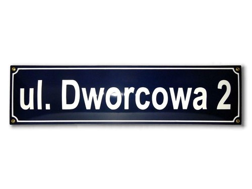 Personalised enamel street plaque 15x60 cm - new - house sign number address