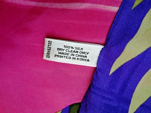 Sciarpa quadrata floreale seta multicolore Oscar by Oscar de la Renta vintage - Foto 9 di 9
