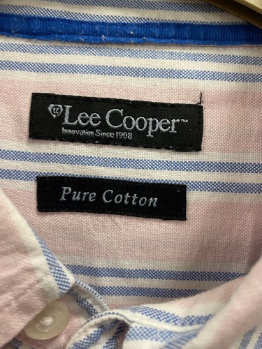 Lee Cooper Pink & Blue Vertical Striped Short Sleeved Shirt Size - Picture 4 of 4