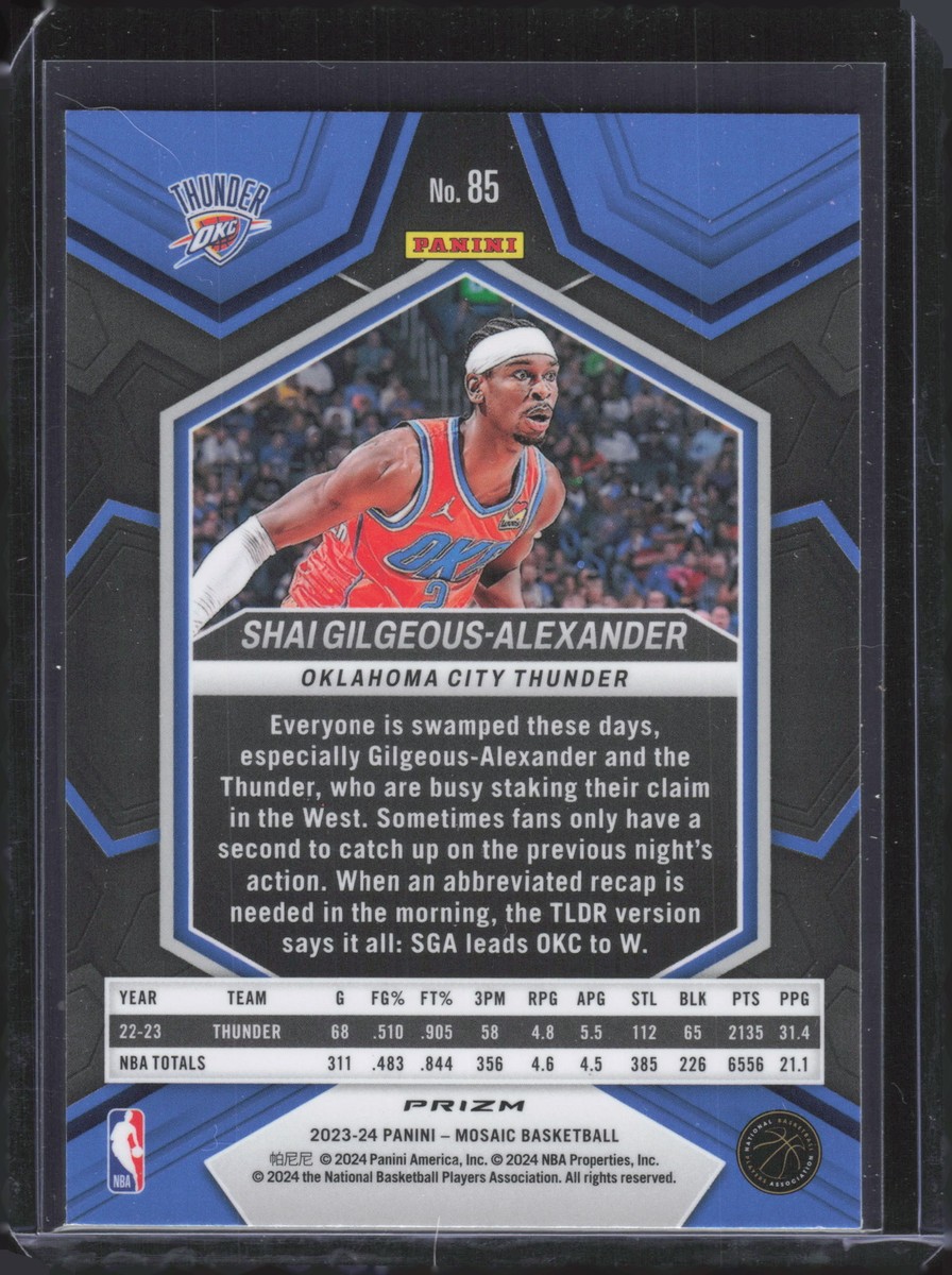 2023-24 Panini Mosaic Mosaic Reactive Blue #85 Shai Gilgeous