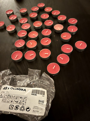 33 St. Ikea Glimma rot Teelichter Tealight Candles OVP