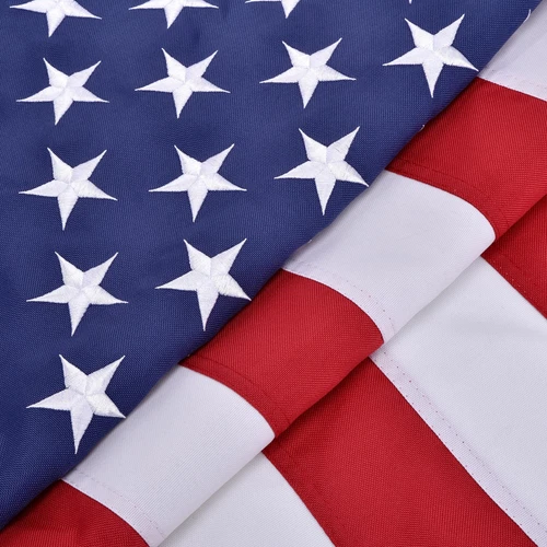 American Flag Pole Sleeve Banner Style 3x5 Ft USA US Flag Embroidered Stars H... - Picture 5 of 6