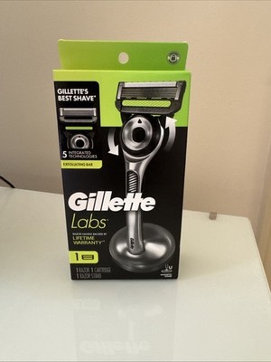 Gillette Labs Razor with Exfoliating Bar-1 Razor,  1 Razor Stand & 1 Cartridges