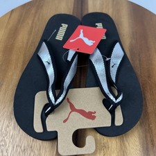 New Womens Puma Silver Shine Casual Comfort Thong Flip Flops Sandals Size 7 M