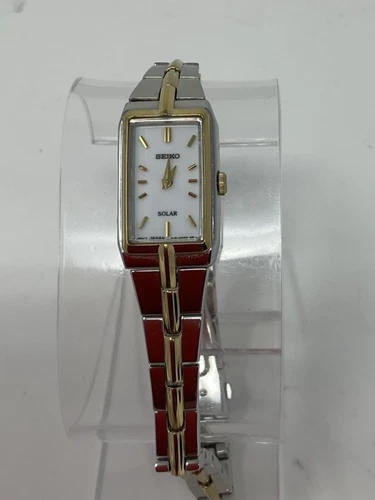 Vintage Seiko Solar V116-0AH0 Women's Two-Tone Quartz Watch – Great Condition