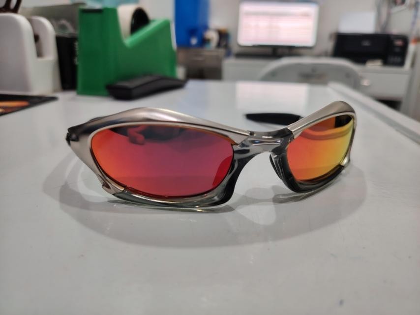 Vintage Oakley Splice Sunglasses - Polished Chrome / Fire Iridium
