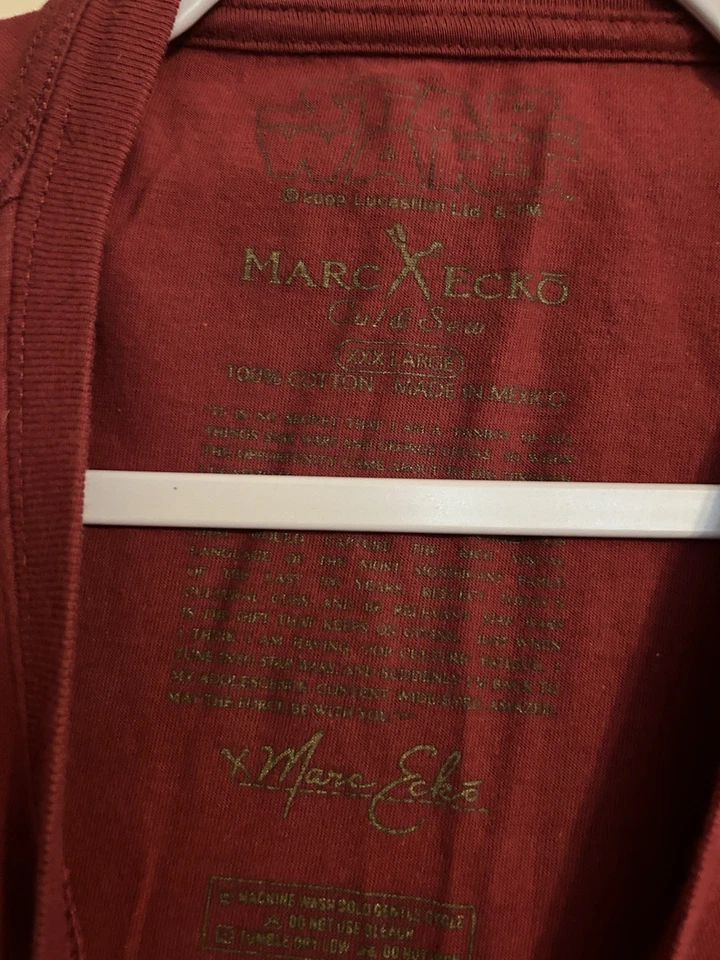 Camisa Marc Ecko Star Wars Corte y Costura Vader Stormtrooper Calavera Granate Para Hombre XXXL Foto 3 de 3