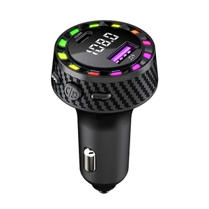 Car Bluetooth  PD30W USB Port Fast Charging Adapter with LED Light Voltage 5846