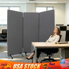 3 Panel Folding Room Divider w/wheels Privacy Screen Freestanding Partition Home