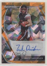 2021 Panini Prizm Draft Picks Orange Ice Zach Davidson #DPA-ZAD Auto 7m3