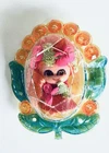 Vintage Mattel Jewelry Kiddles Flower Locket Brooch Tiny Doll Inside – 1967