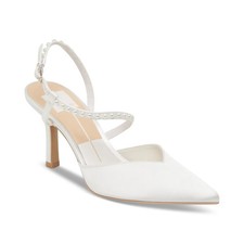 Women's Kamra Pearl Stiletto Pumps True White Satin