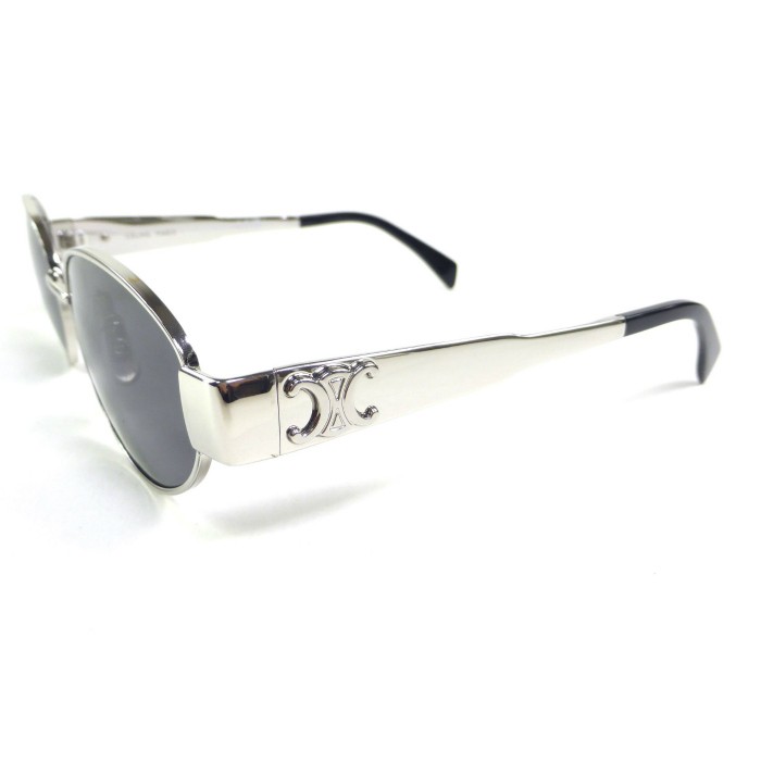 CELINE CL40235U Triomphe Oval Sunglasses Silver Un Size N image 3