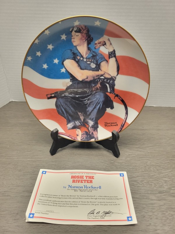 Rare Saturday Post Rosie The Riveter Figurine Norman Rockwell THE DANBURY MINT 