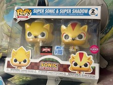 Funko Pop! Super Sonic & Super Shadow 2 Pack Flocked – Target Con Exc IN HAND