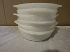 Vtg Anchor Hocking x6 White Small Casserole Ovenware Fire King MCM Swirl USA