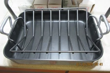 MAUVIEL French Roaster Small 13.5"x 10"x 3"  Heavy Gauge Aluminum Non-Stick Rack