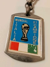 Vintage Keychain 1982 FIFA World Cup España 82 Mundial Italia Campione Italy