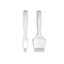 2 Pieces Pricking Iron Steel Leather Punch with Polished Tines Anti-Rust