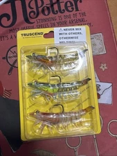 Truscend Pre-Rigged 3.5" Shrimp Lures Luminous & Florescent Effect Body LXB01-03