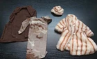Vintage Barbie Doll Clothes Lot Fur Coat Hat Brown Dress Coat Outfit TLC