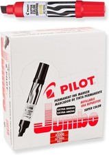 Pilot Super Color Jumbo Refillable Permanent Markers, Red Ink, Extra-Wide Chisel