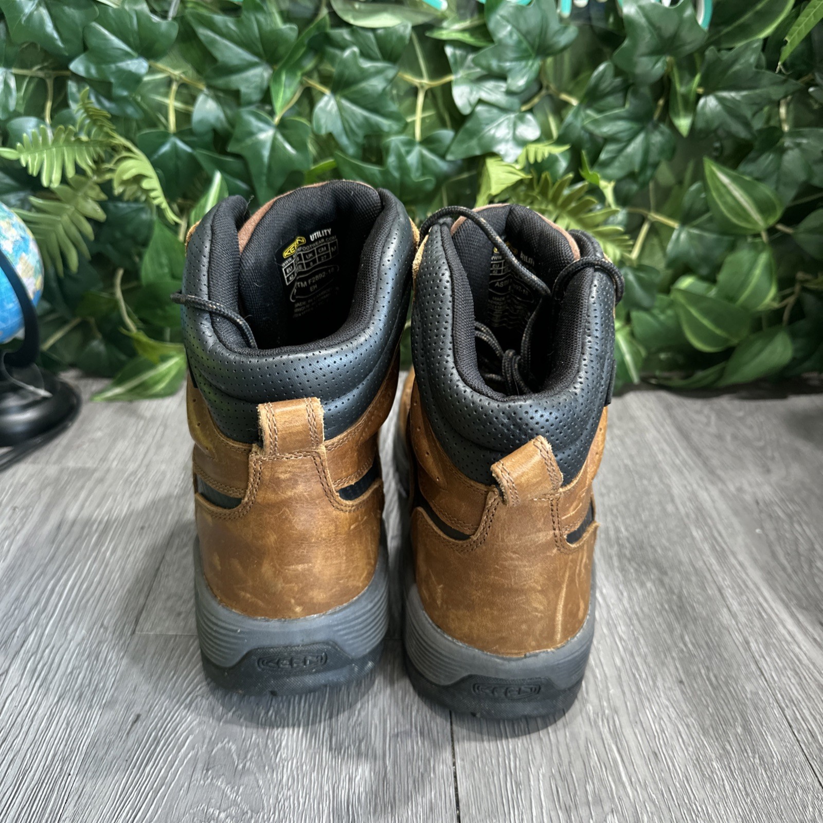 Stivali Keen uomo taglia 9 EE CSA Chicago punta morbida tabacco pelle impermeabili