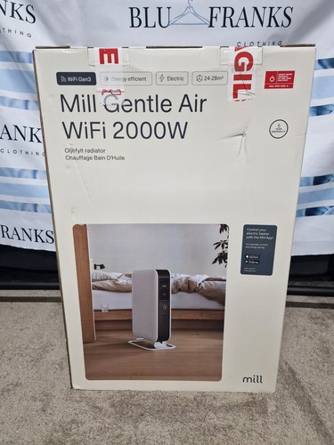 Mill Gentle Air WiFi 2000W Oil Filled Radiator, Digital, 3 Heat, White/Black