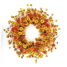  Fall Wreath 22 Inch Fall Wreaths for Front Door Artificial Autumn Wreath with 